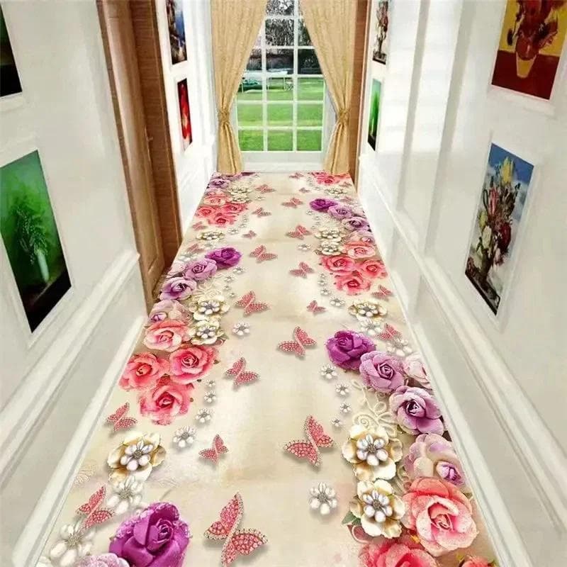 3D Flower Corridor Living Room Long Carpet Decoration Home Corridor Floor Mat Modern Luxury Entrance Decoration Area Carpet 70x100cm
