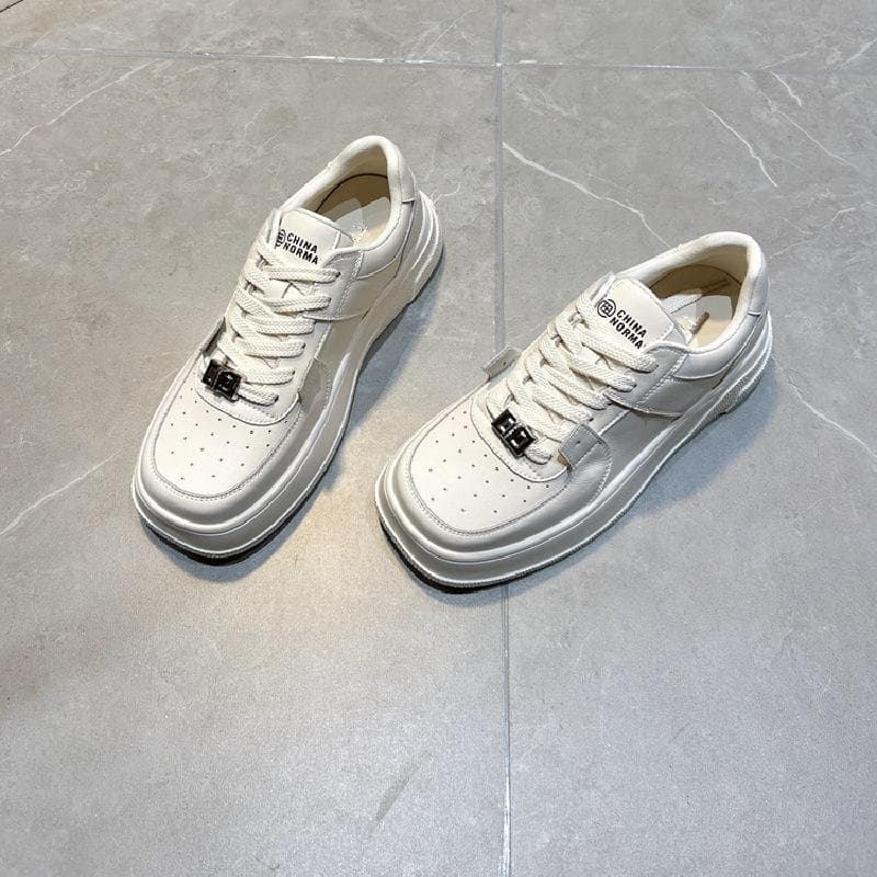 Minority Square Toe Panda Sneakers Women's Spring New Thick-soled Color Matching Casual Sports Small White Shoes Trend 40
