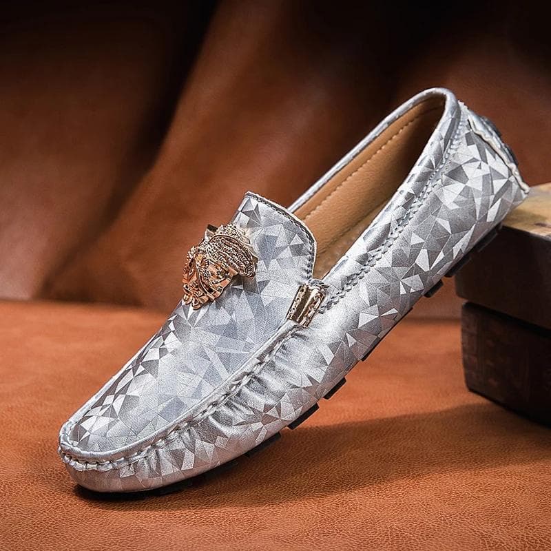Ladies Moccasin Loafers Casual Shoes High Quality Men's Leather Shoes Snake Pea Shoes Spring Summer Leather waterproof 46