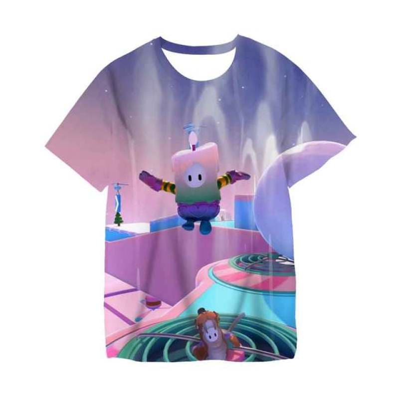 Games Fall Guys T Shirt For 3 to 14 Ys Kids Clothes Baby Boys T-shirt Kid Girls Tops Tee Children Clothing Boy T-shirts 140