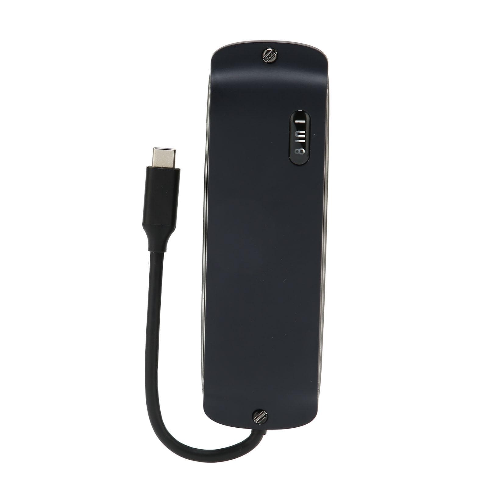 8 in 1 Docking Station Multifunction 4K30Hz HD Multiport USB 100M Network Port USB C Hub Adapter dark blue