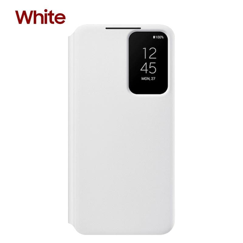 Smart View Mirror Flip Case Cover For S22 5G S22+ 5G S22 Plus 5G Smart Clear View Phone Cover For S22 Plus 5G white