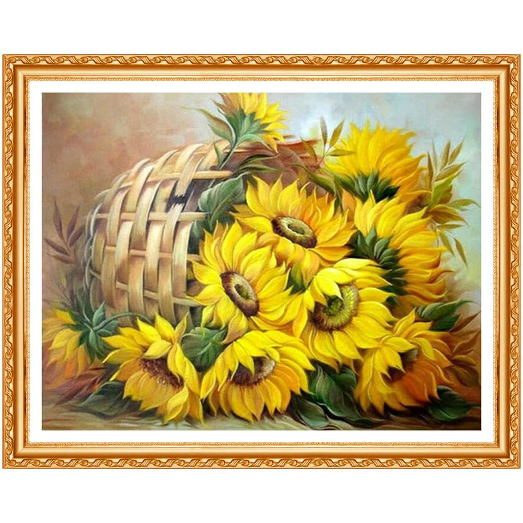 Diamond Embroidery Sunflower Full Round Diy Diamond Painting Rhinestones Flower Series Home Decor 20X30CM