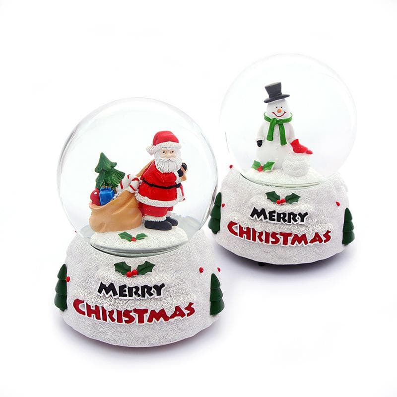 European style cross-border Christmas luminous crystal ball Christmas snowman old man desktop