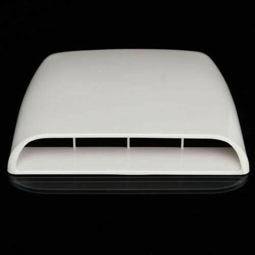 Universal Car Decorative Air Flow Intake Hood Scoop Vent Bonnet Cover Trim White