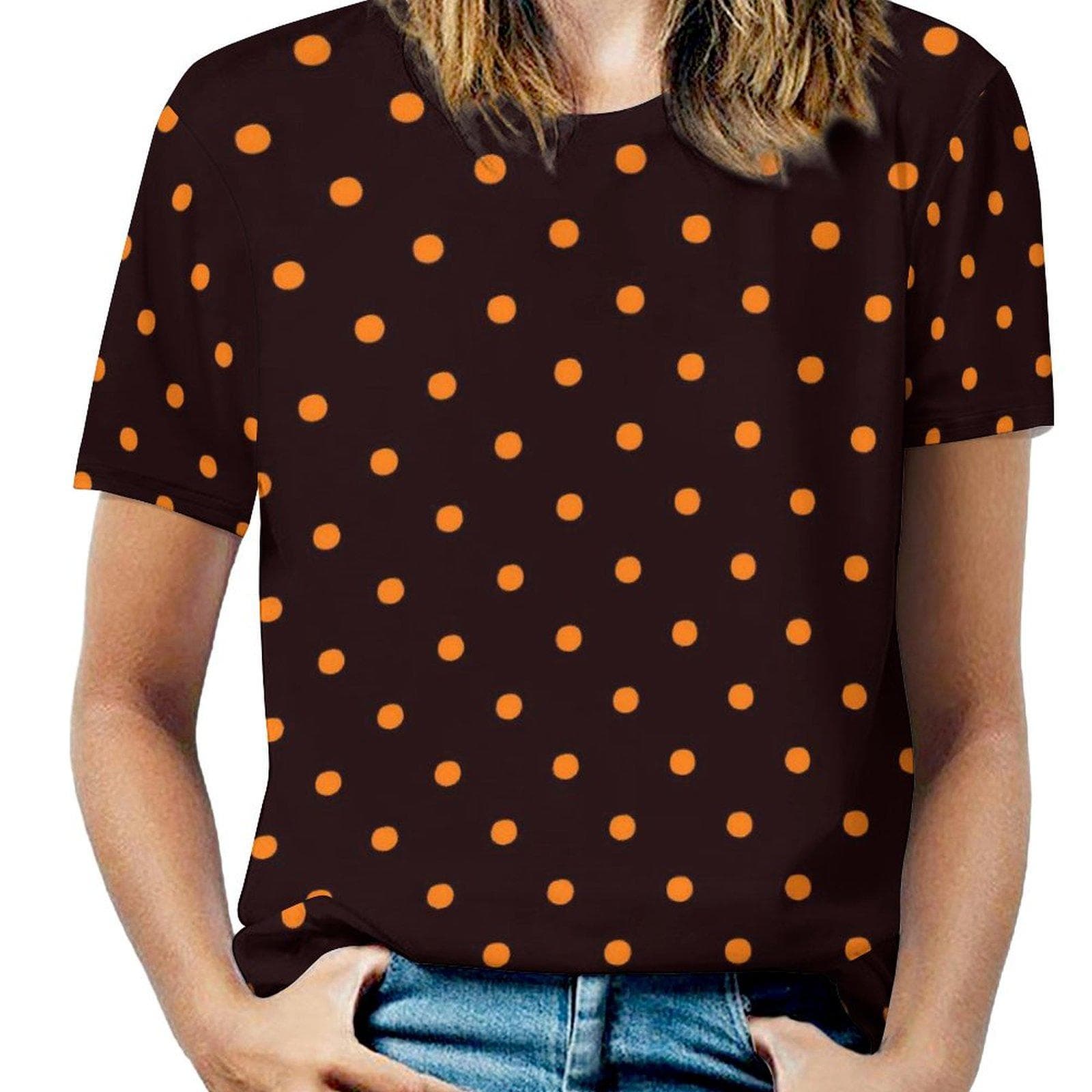 Black White Polka Dots T-Shirt O Neck Retro Print Oversized T Shirts Short Sleeve Street Style Tees Women Beach Design Tops 8XL