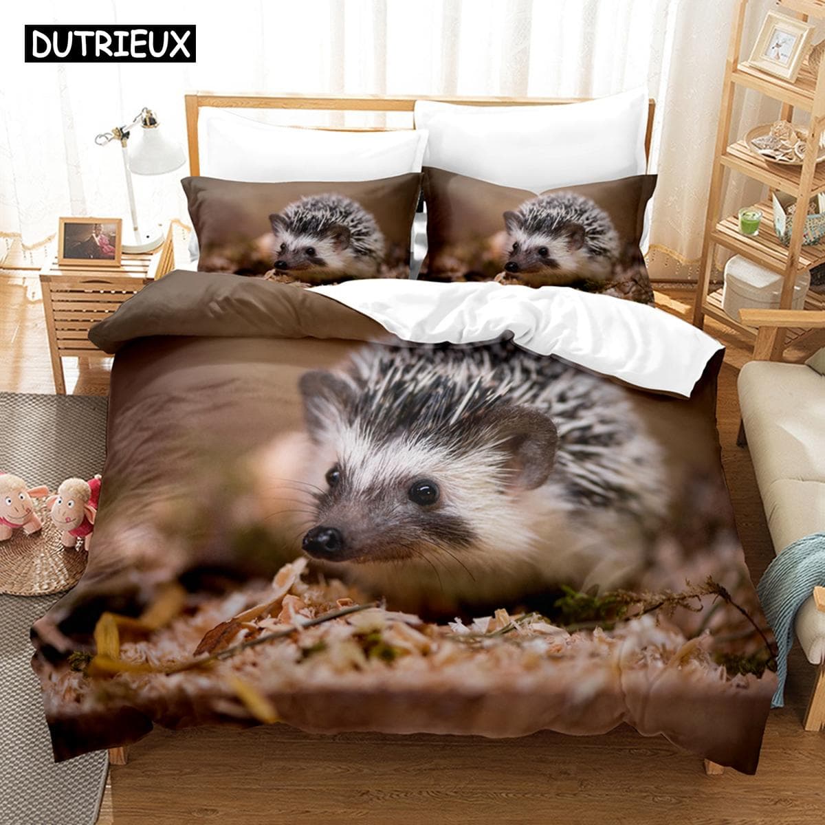 3D New Hedgehog Bedding Sets Duvet Cover Set With Pillowcase Twin Full Queen King Bedclothes Bed Linen US Full(200x230cm)