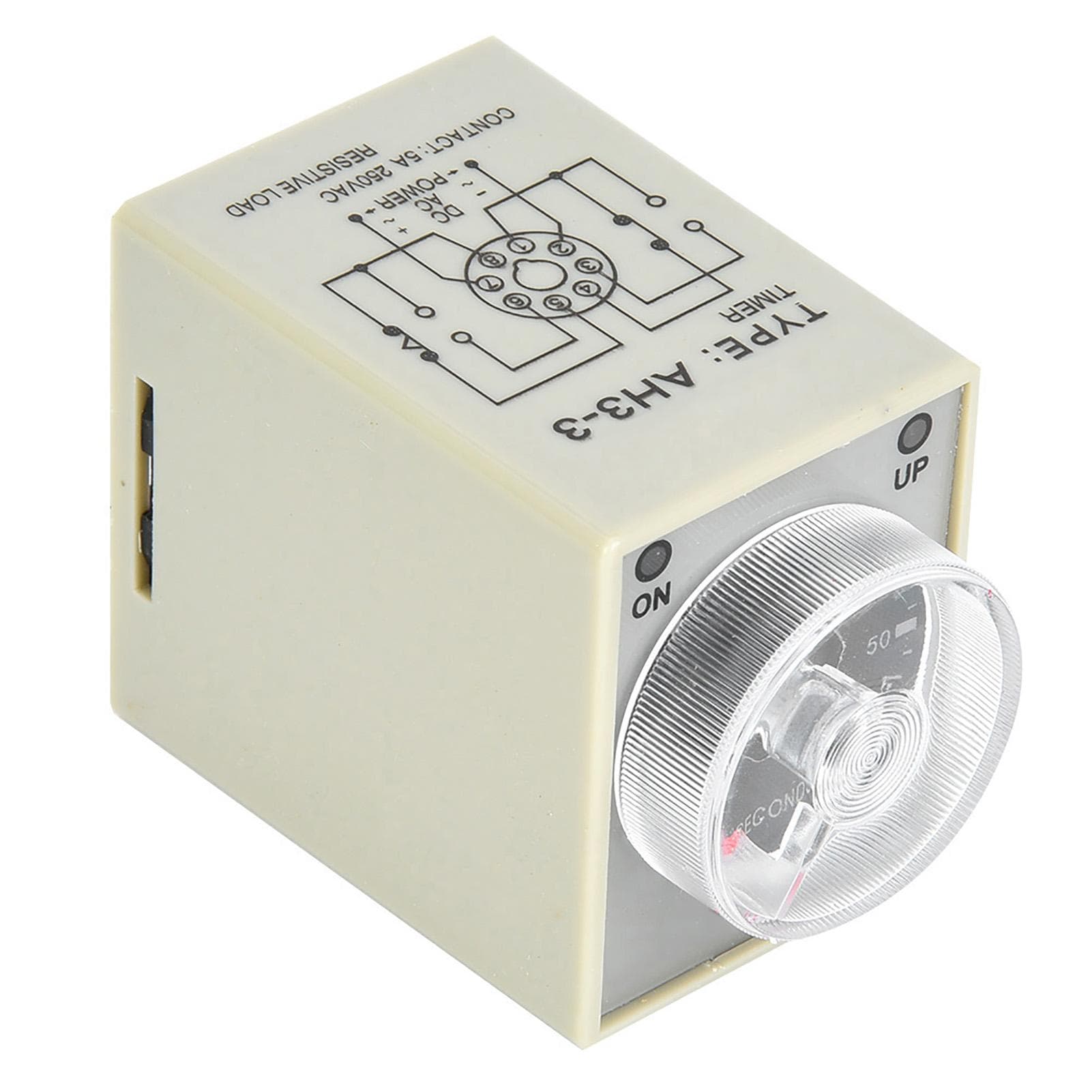 Electronic Time Relay 8 Pins Release Delay Timer 35mm DIN Rail Mount 60S Delay Range (AC220V)