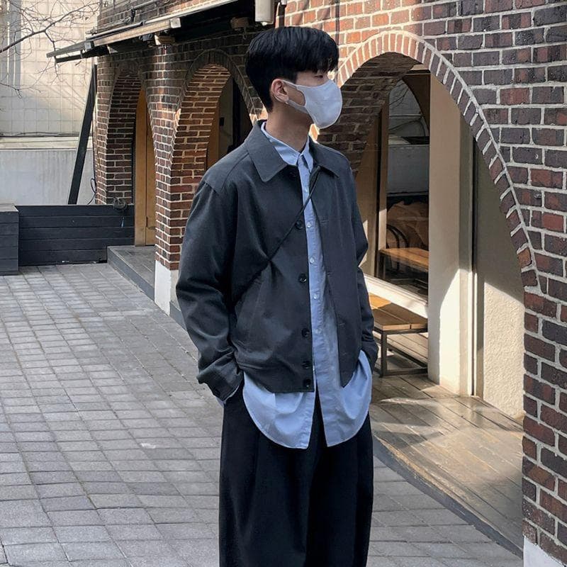 Men's Short Jacket Spring and Autumn Korean Style Loose and Trendy Japanese Casual Tops and Jackets 2XL