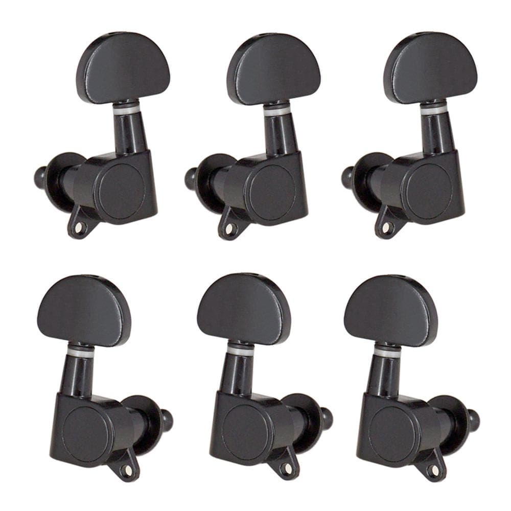 6pcs (3L3R) Closed Guitar Tuning Pegs String Tuners Machine Heads Knobs Tuning Keys for Folk black