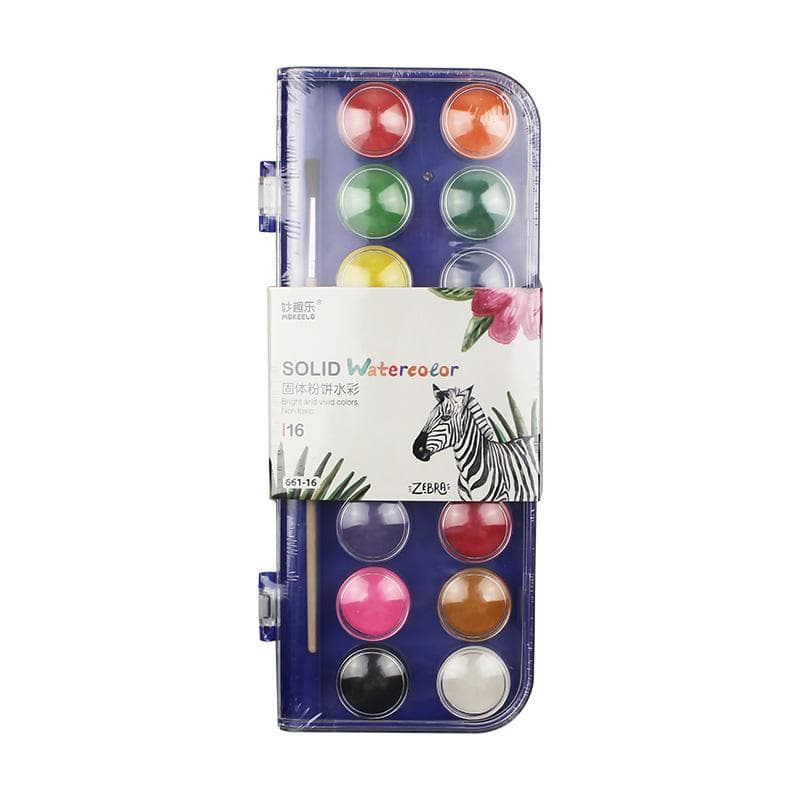 Solid Watercolor Paint Water Powder Pigment School Supplies Portable Gouache Paint Set 12/16/28/36Colors Draw Art 661
