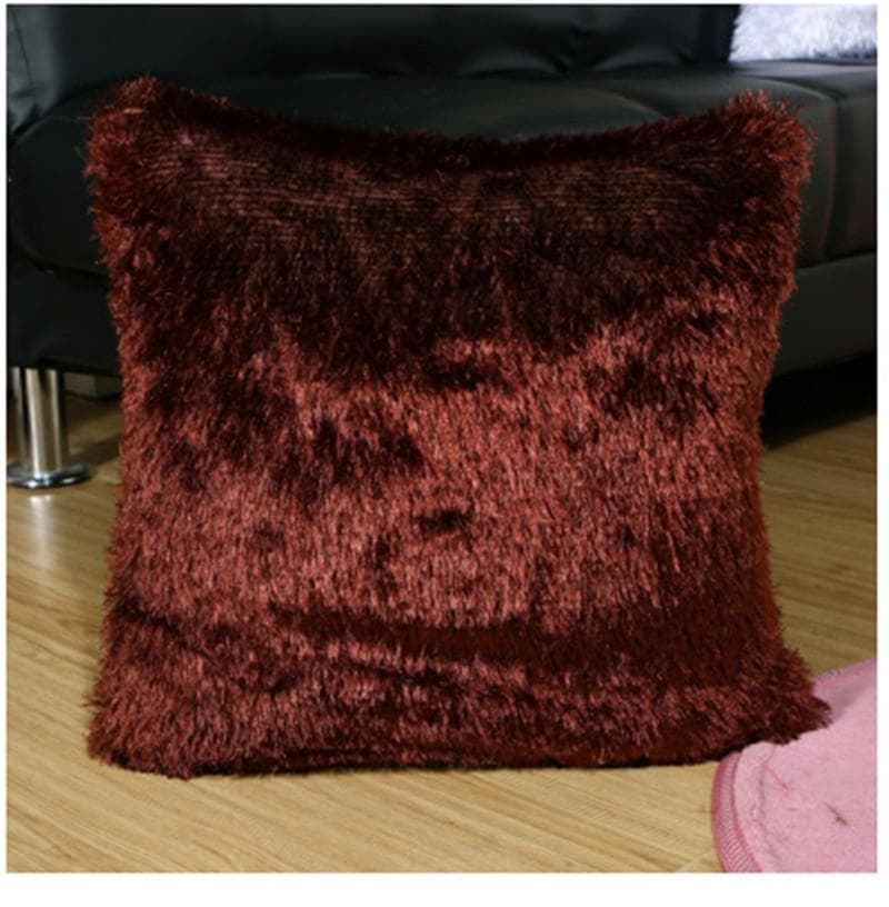 Cushion Cover Plush Velvet Fur Fluffy Sofa Pillow Soft Cushion Cover Pillow Case Solid Color Nordic Home Decoration Tools Pillow Cover 40*40 One Size