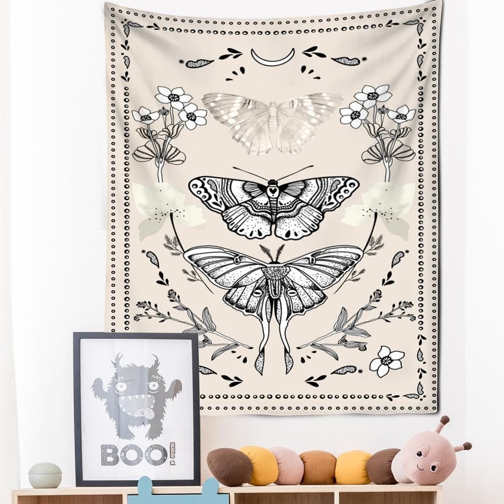 Psychedelic Butterfly Tapestry Wall Hanging Tarot Witchcraft Tapiz Hippie Bohemian Style Mysterious Aesthetics Room Home Decor 95x70cm