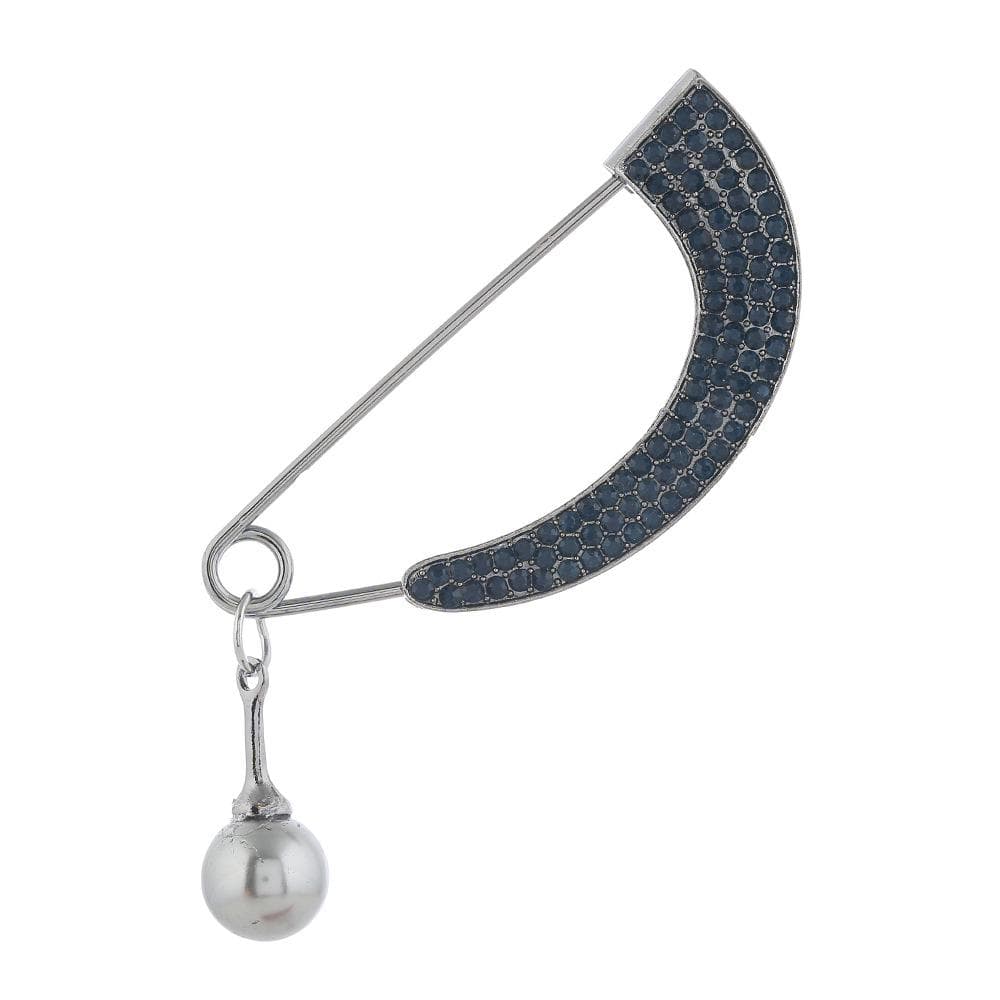 Anti-Light Brooch, Popular Creative Alloy Diamond-Encrusted Pearl Cardigan Pin Clothing Accessories In Europe And America black