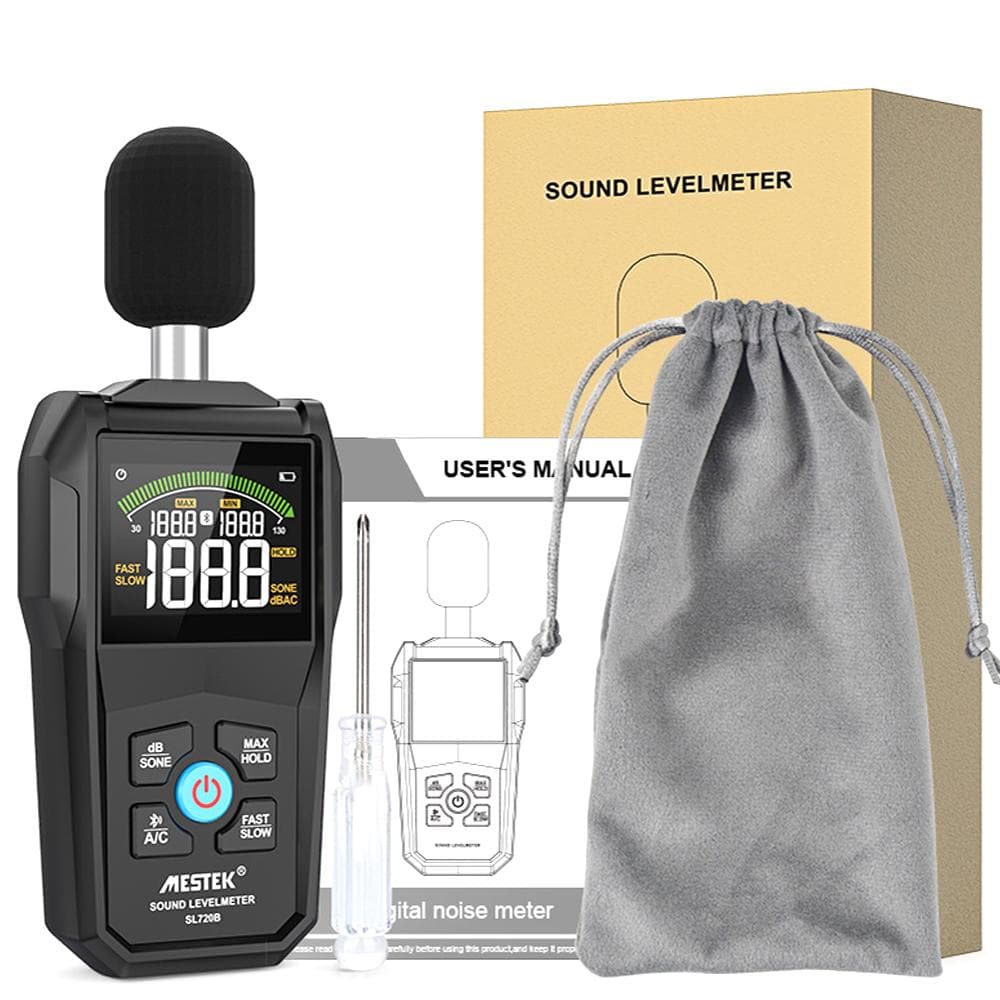 MESTEK 30130dB Noise Meter Display Color Backlit Display Fast Slow Sampling Rate Capacitive multicolour