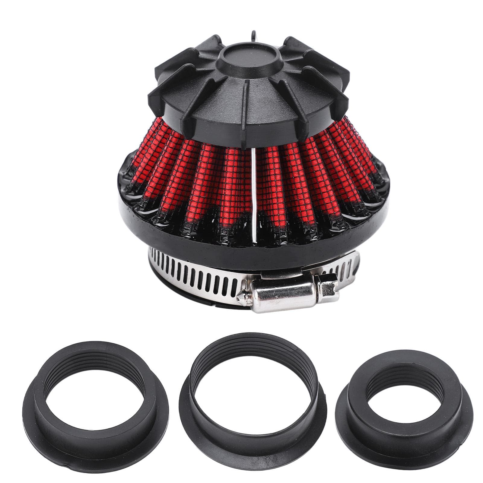 4 in 1 Air Filter 35mm 42mm 48mm 50mm Inner Diameter Air Intake Cleaner for Pit Bike Mini Bike red