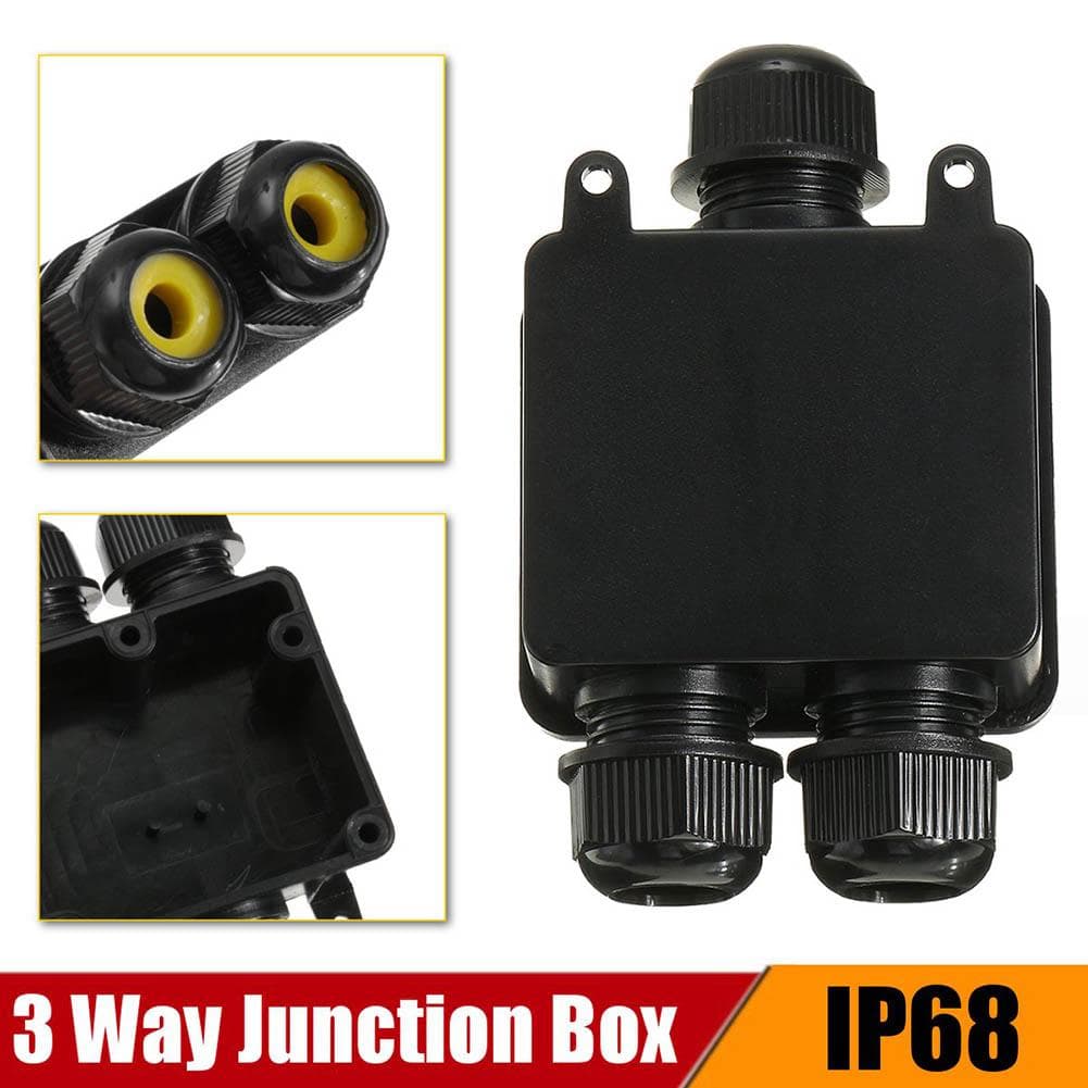 Waterproof IP68 Cable Connector 3 Way External Electrical Junction Box Plastic Cable Wire Connector