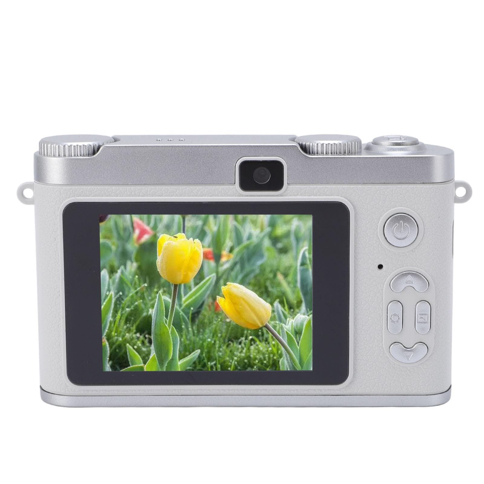 Digital Camera for Teens 48MP HD Dual Lens Auto Focus 8x Digital Zoom Anti Shake Pocket Compact silver