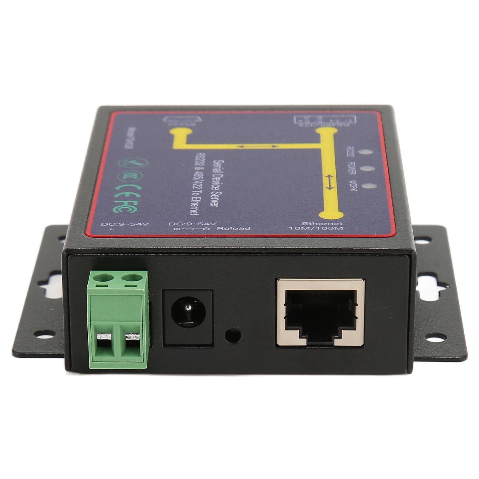 RS232 RS485 RS422 Serial to Ethernet Adapter 10M 100M RJ45 Port 300 To 230400bps TCP IP Server EU Plug