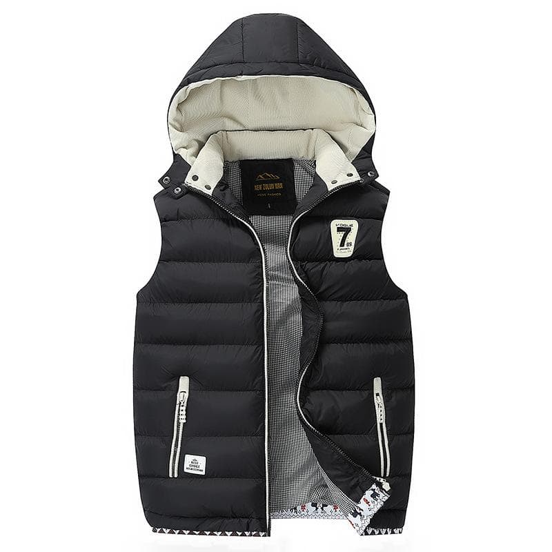 Men 'S Casual Vest Winter Fashion Padded Hooded Waistcoat XXXL black brown