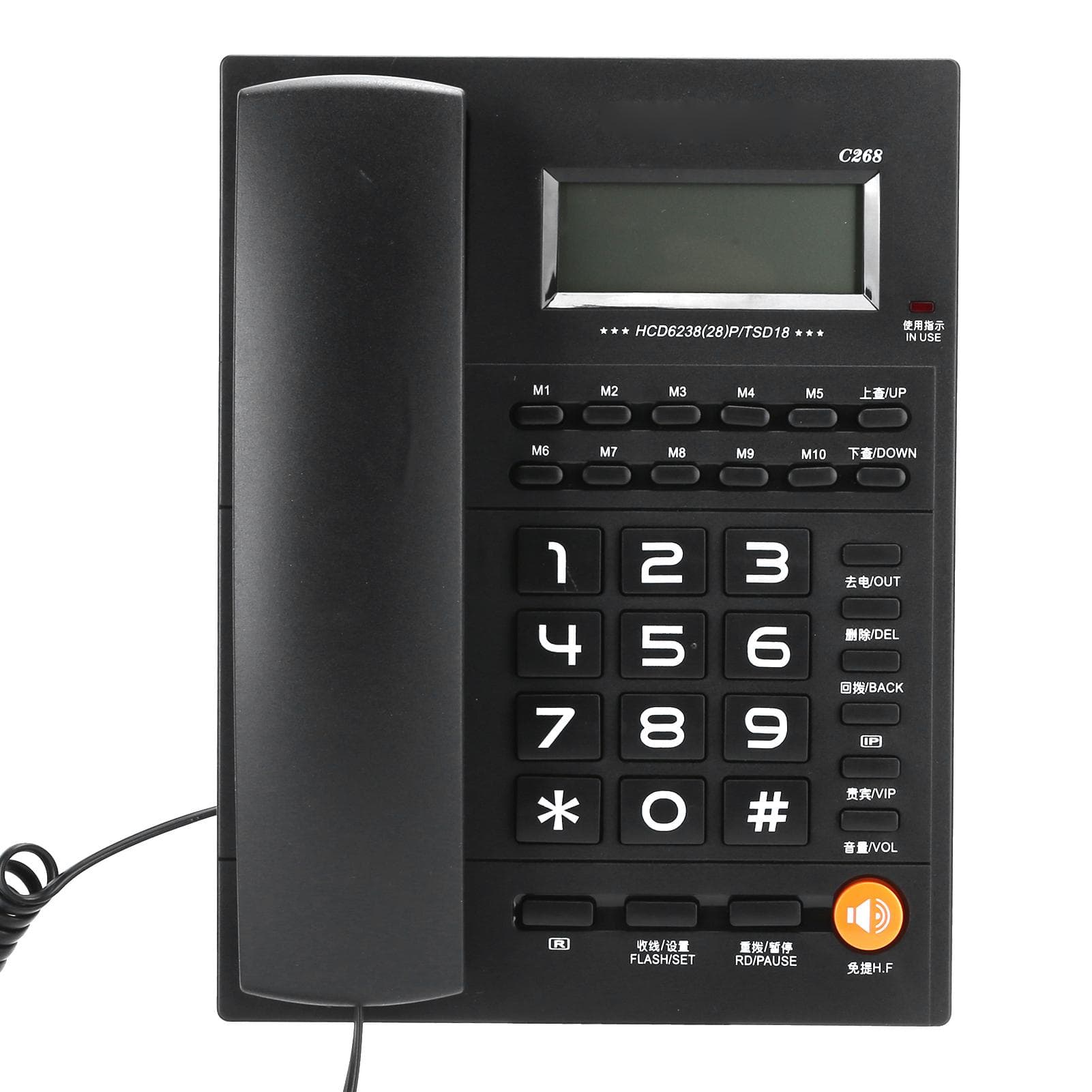 Home Landline Phone Wired Telephone Desk Corded Phone for Home Office Hotel Restaurant