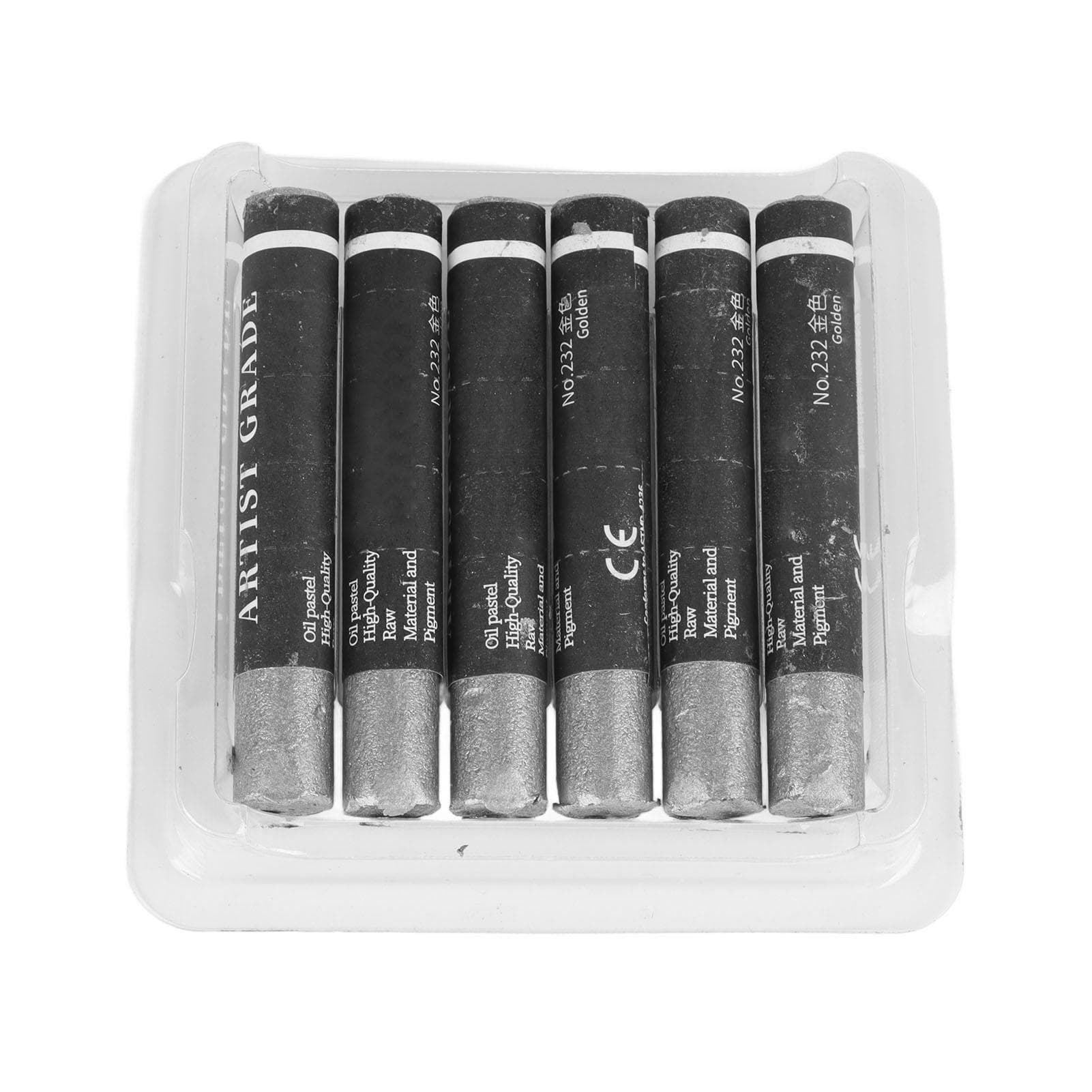 6Pcs Oil Pastels Soft Vibrant Colour Easy Blending Shading Artist Grade Oil Crayons for Impasto silver