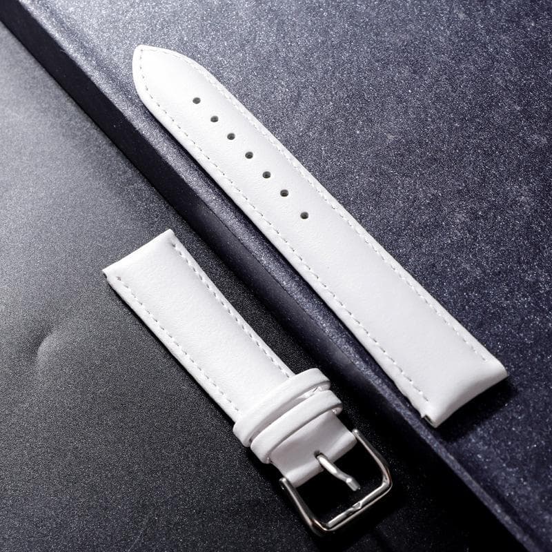 12mm 14mm 16mm 18mm 20mm 22mm Genuine Leather Strap Bracelet Watch Band Watch Accessories Women Men Belt Band 14mm white