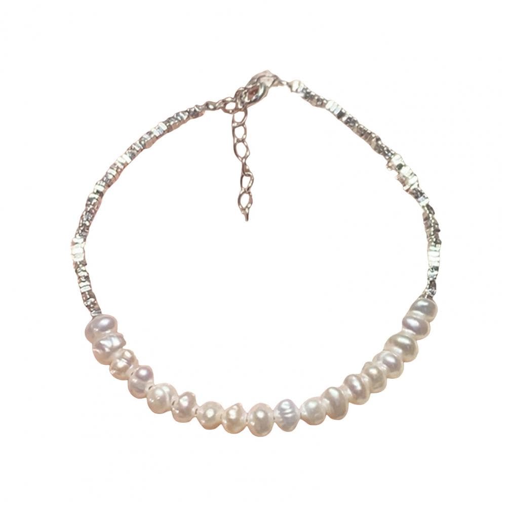 Lady Bracelet Elegant Faux Pearl Stone Bracelet for Women Irregular Alloy Design with Color Matching for Shopping for Ladies
