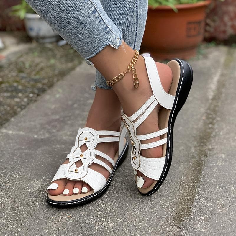 Large Size Sandals 43 Women New Flat Casual Open Toe Beach Summer Lightweight Casual Sandals Women's Shoes Women's Flat 41