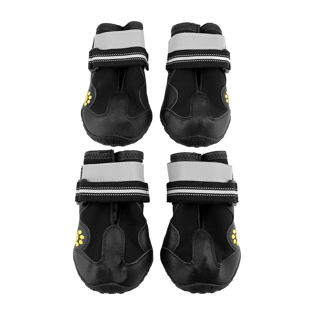 Waterproof Pet Dog Shoes Puppy NOn Slip Outdoor Walking Boots with Reflective Strip(Black #3) Black