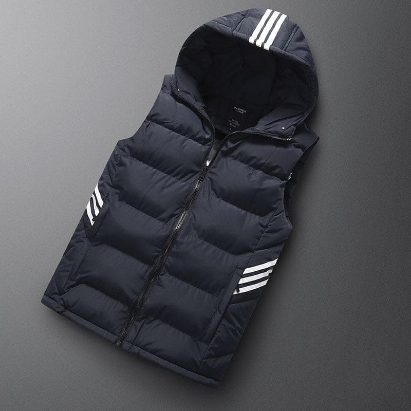 Men Vest Winter Jacket Warm Casual Man Black Red Waistcoat L blue