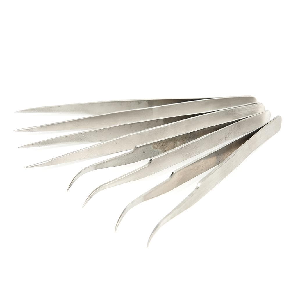 4PCS Stainless Steel Tweezer Straight & Curved Anti Static Tweezers Sewing Machine Accessories