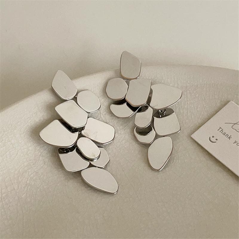 Irregular Metal Pendant Earrings European American Style Personality Fashion Stud Earrings Ms Girl Travel Wedding Accessories silver