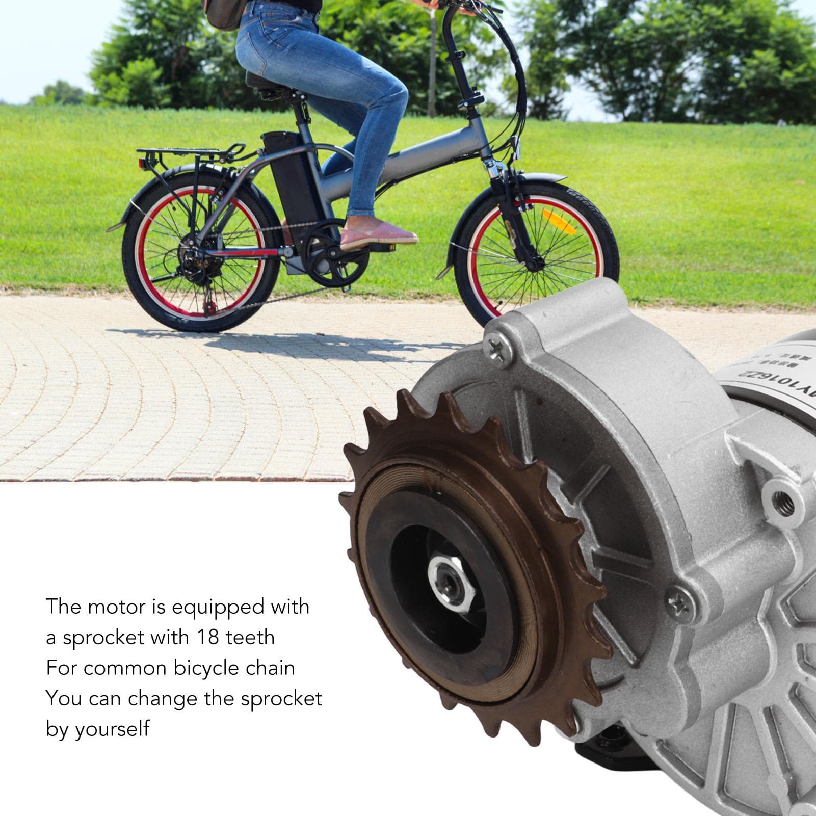 24V 250W Gear Reduction Electric Motor High Torsion 3300 RPM Brushed Motor with 18 Teeth Sprocket
