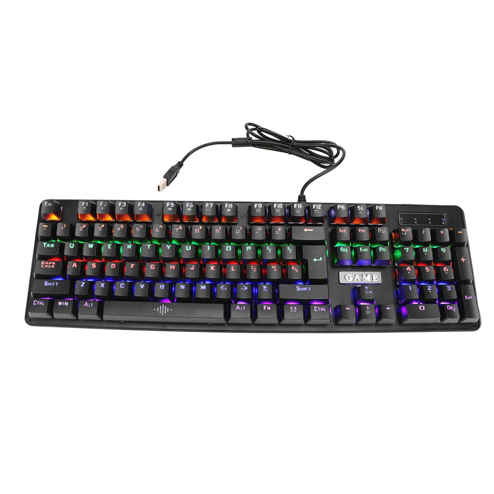 Mechanical Gaming Keyboard Wired RGB Backlit 104 Keys ABS Blue Switch Keyboard for Computer DC 5V