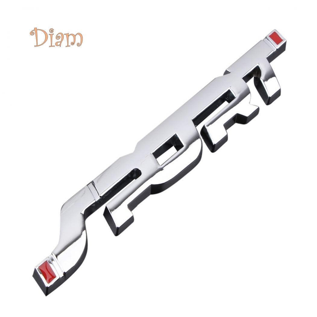 daggyanas SPORT Emblem Trunk Fender Badge 3D Metal Car Vehicle Sticker Decal Decoration One Size silver