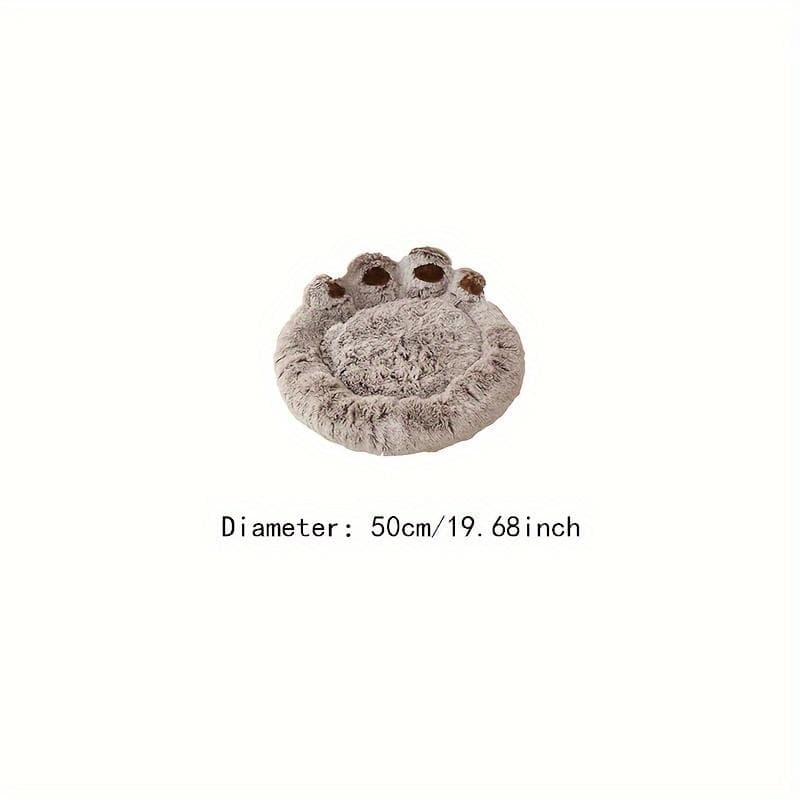 Gradual Coffee Bear Paw Cuddler Bed, Soft Polyester Fiber, Suitable for Small, Medium, and Large Dogs, Cozy Pet Lounger, No Assembly Required 50cm