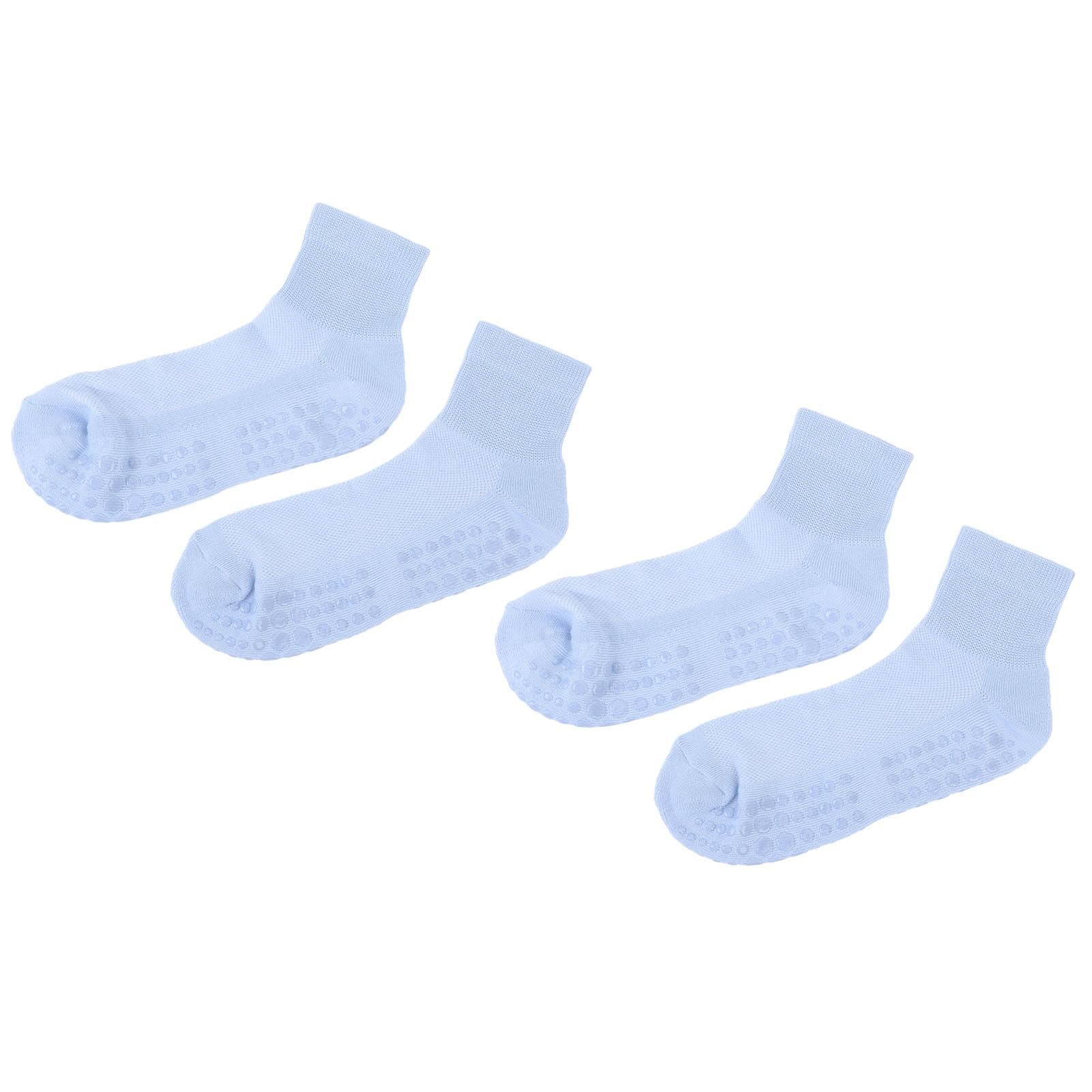 2pairs Wide Socks Non Slip Grip Wide Stretched Socks for Middle Aged and Elderly Obese Blue S S