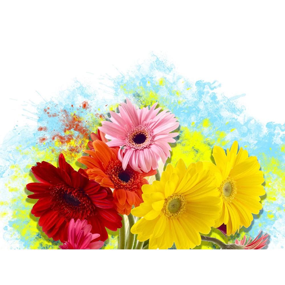 Diamond Painting Full Round Flower Rhinestone Cross Stitch Diamond Embroidery Chrysanthemum Pictures 20X30CM