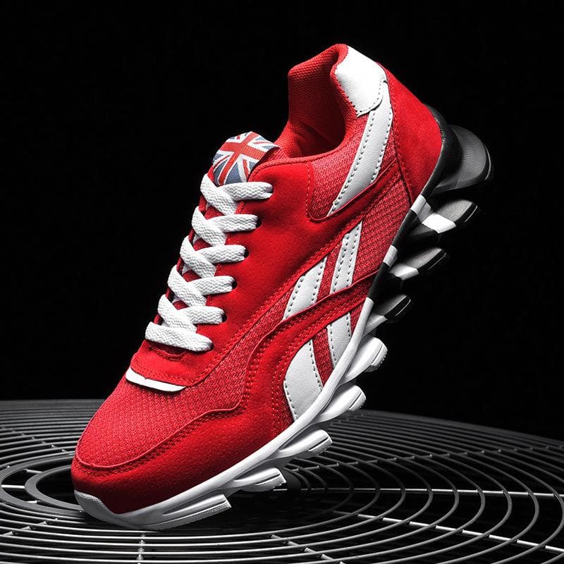 Men's Breathable Sneakers Althletic Tennis Trainer Shoes Ultra-Lightweight Gym Sports Outdoor Jogging Running Shoes Casual Lace Up Couple Shoes 39 red