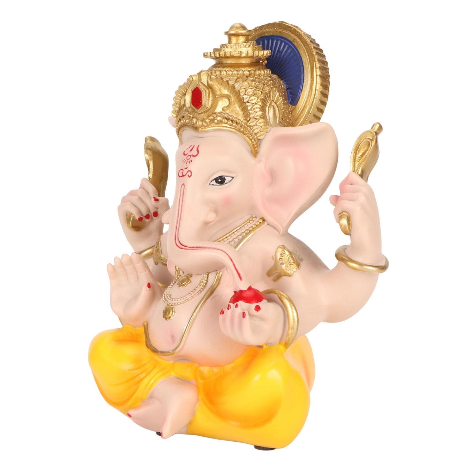 Indian Ganesha Statue Elephant Hindu God Sculpture Resin Decorative Indian Elephant God Ornament multicolour