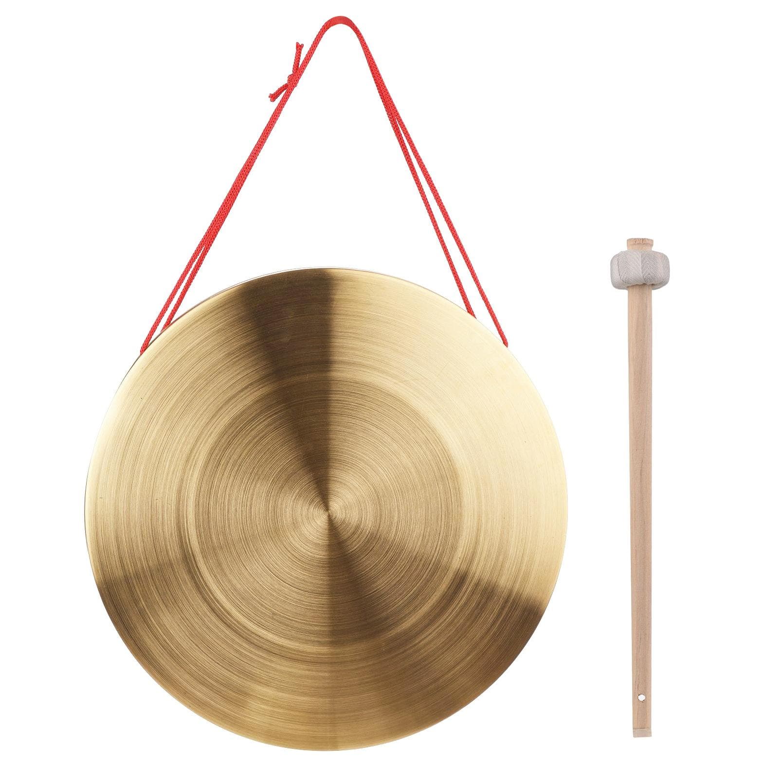 30cm Hand Gong Cymbals Brass Copper Gong Chapel Opera Percussion Instrument with Round Play Hammer 30cm