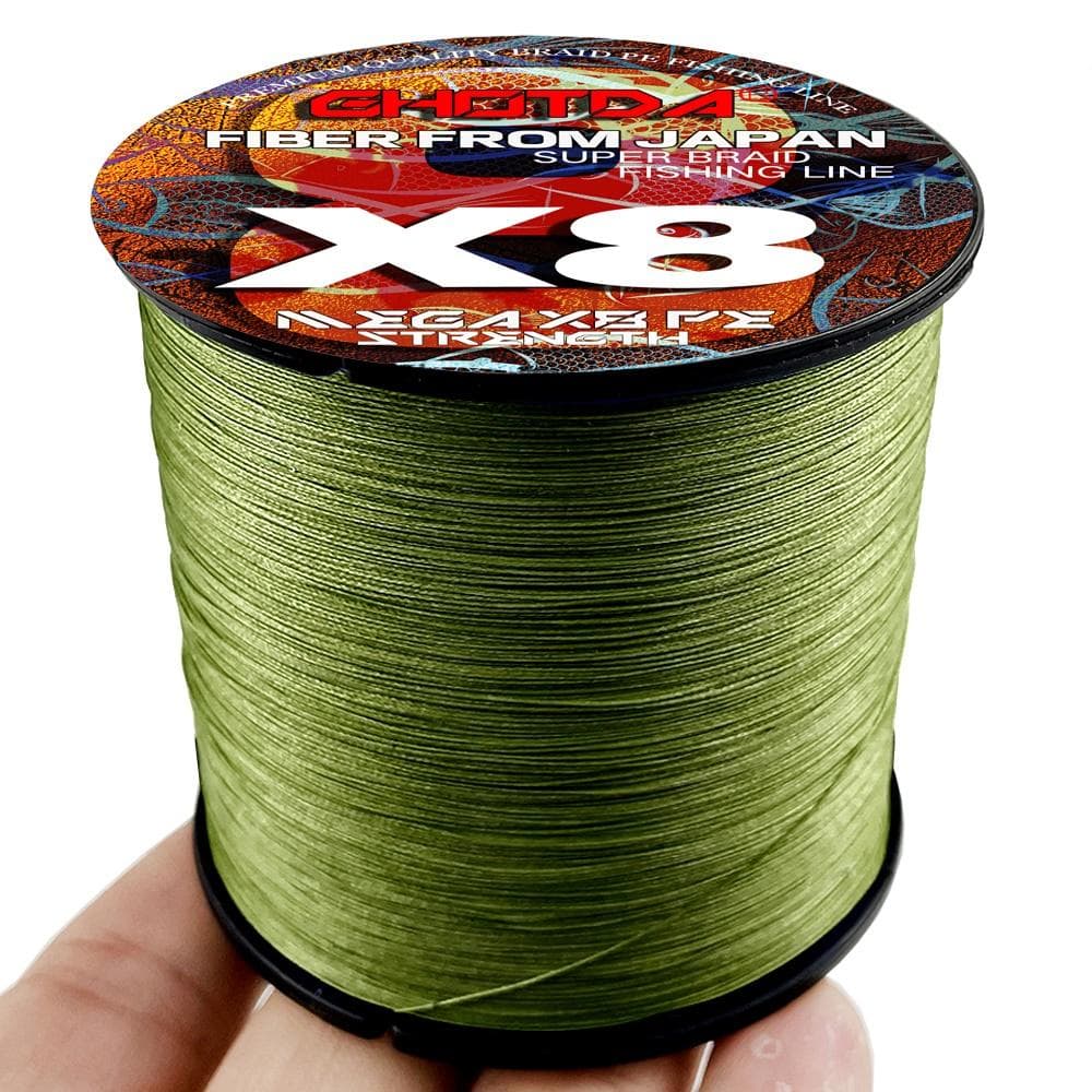 8 Strands 100M Fishing Line Super Strong Braided Multifilament PE Rope Cord 18LB 22LB 31LB 39LB 43LB 52LB 61LB 78LB 78lb army green