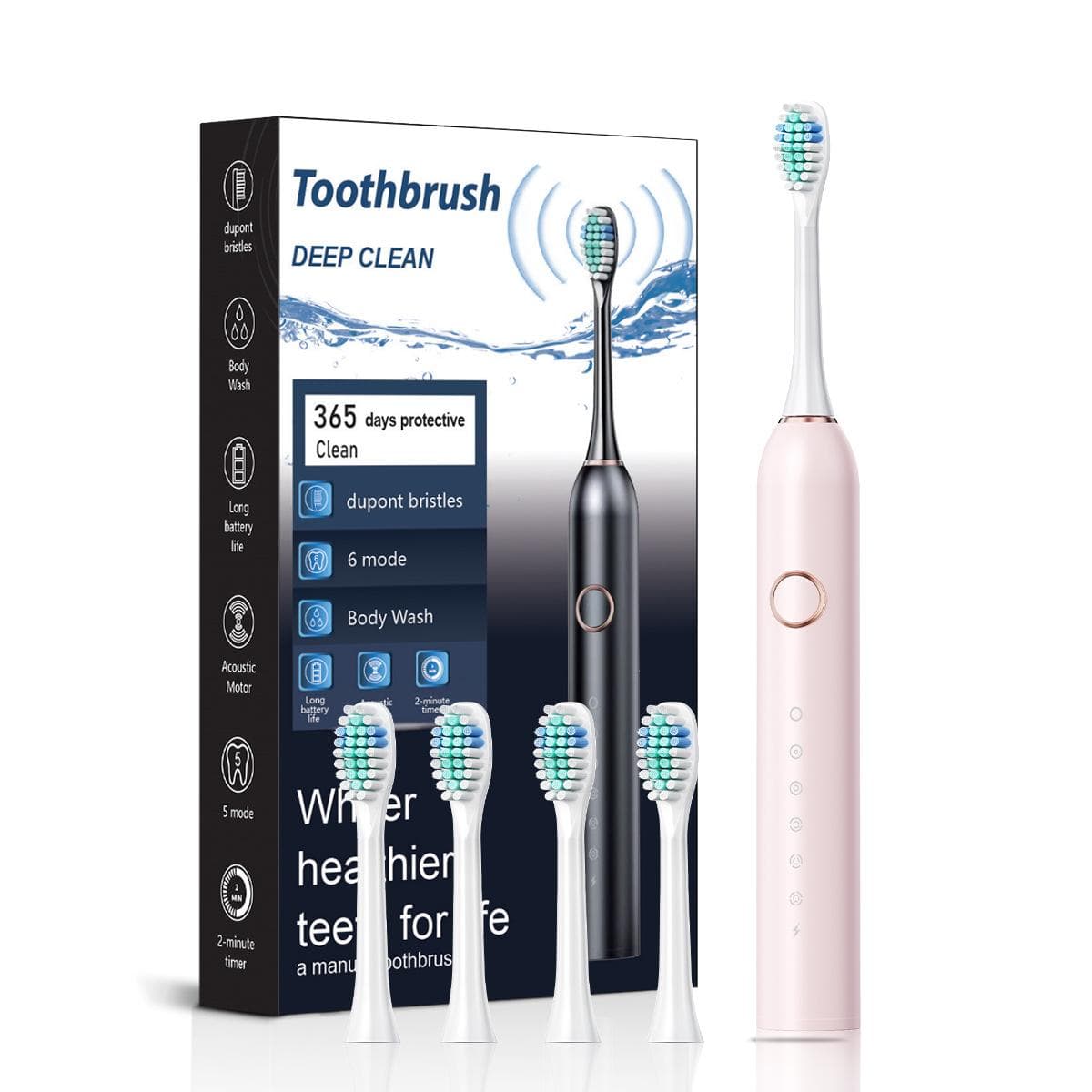New Electric Toothbrush Adult Household 6-speed Soft-bristled Sonic Toothbrush Whitening Toothbrush
