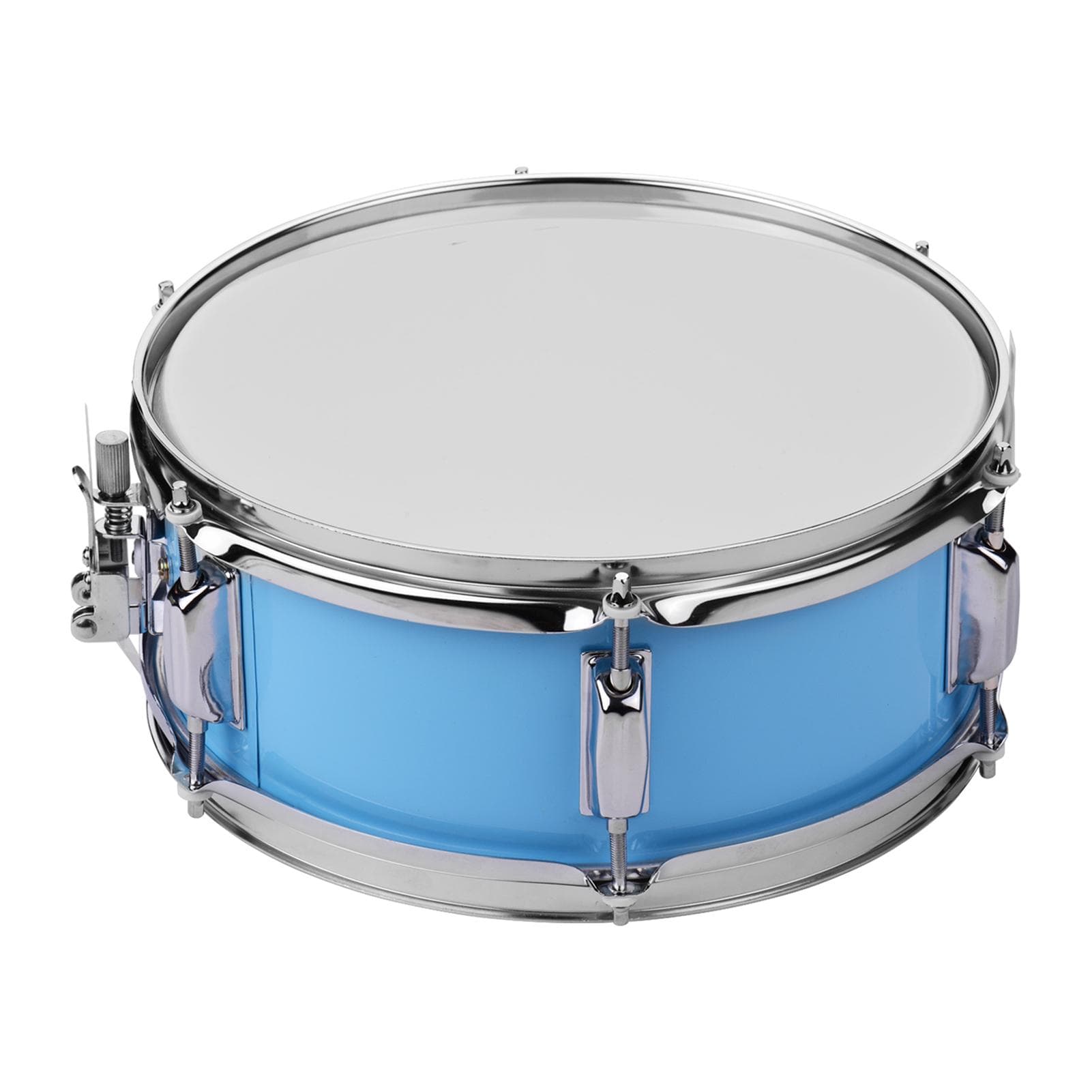12inch Snare Drum Head with Drumsticks Shoulder Strap Drum Key for Student Band light blue