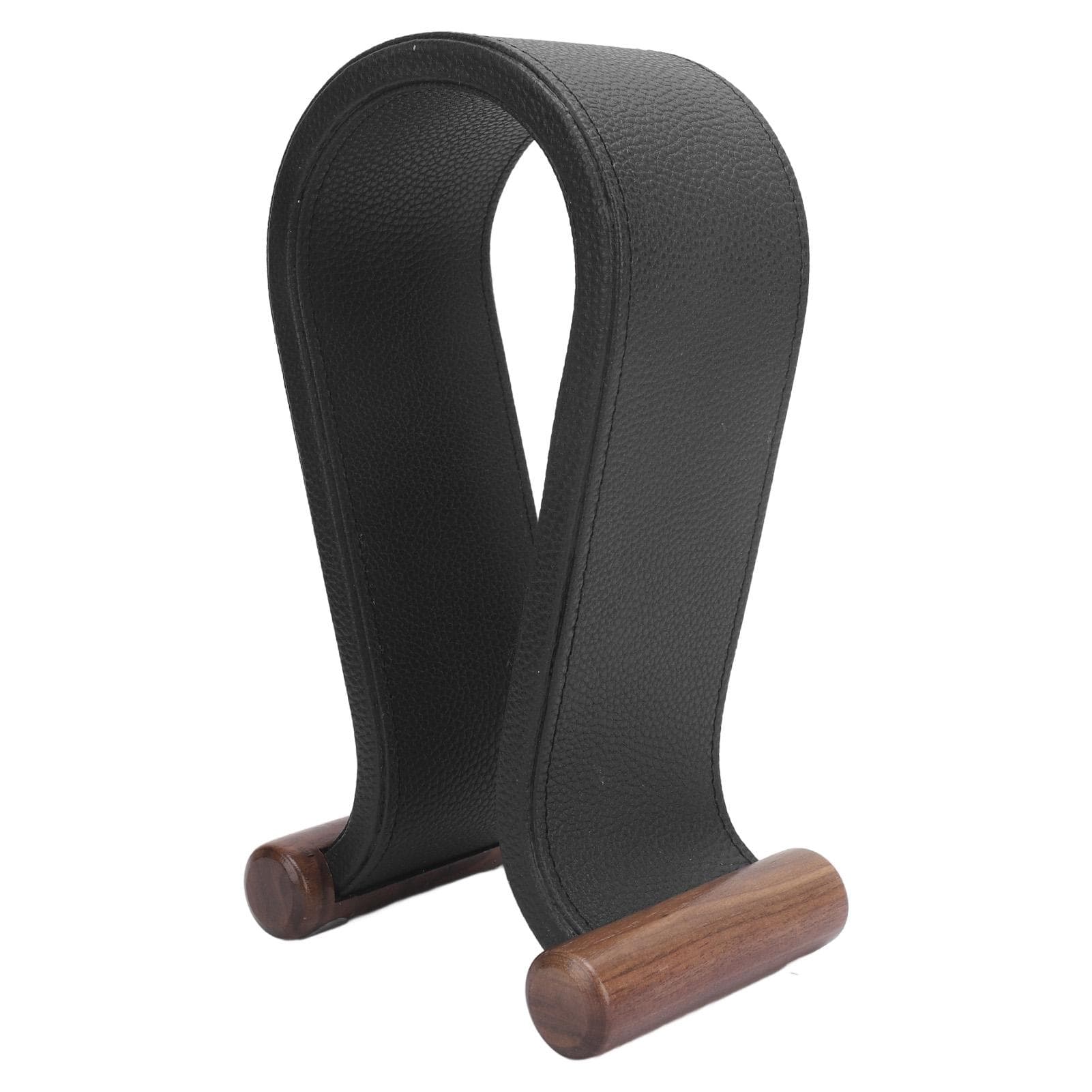 Walnut Headphone Stand Anti Slip Universal Pu Leather Gaming Headset Display Holder For Studio DJ