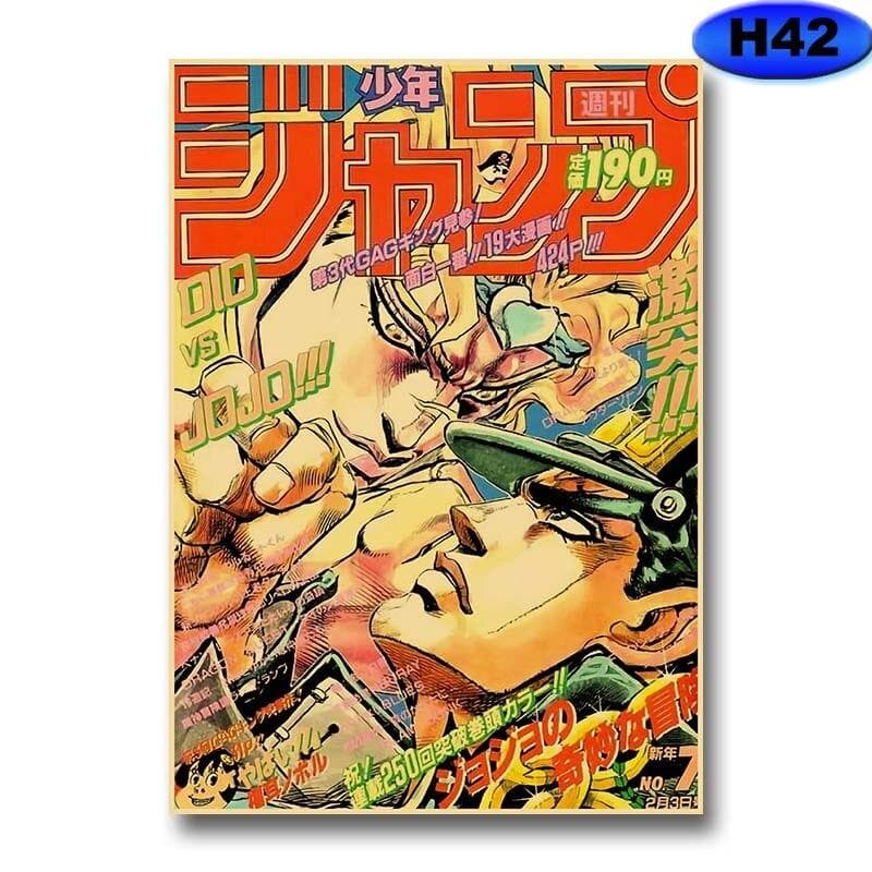 Vintage Anime Posters Attack on Titan/Demon Slayer/Jujutsu Kaisen Manga Aesthetic Poster Kraft Paper Home Decor Wall Stickers 30x21cm