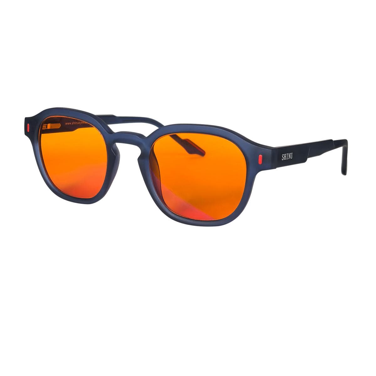 SHINU Blue Light Blocking Glasses Orange Lens for Computer Phone Gaming Working Glasses for Men Anti Eye Strain