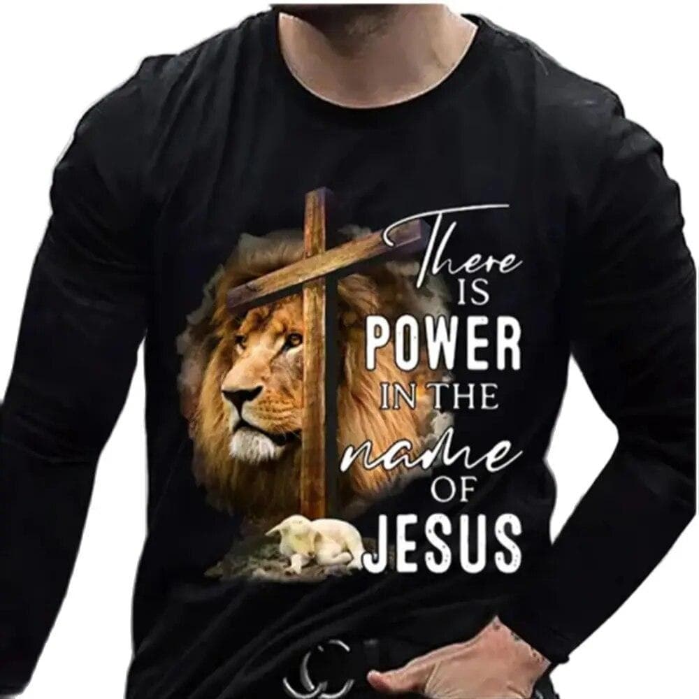 Christ Jesus T-Shirt For Mens 3D Print Cotton T Shirt Overzied Clothes Long Sleeve Streetwear Vintage Top Tee Shirt Men Clothing M