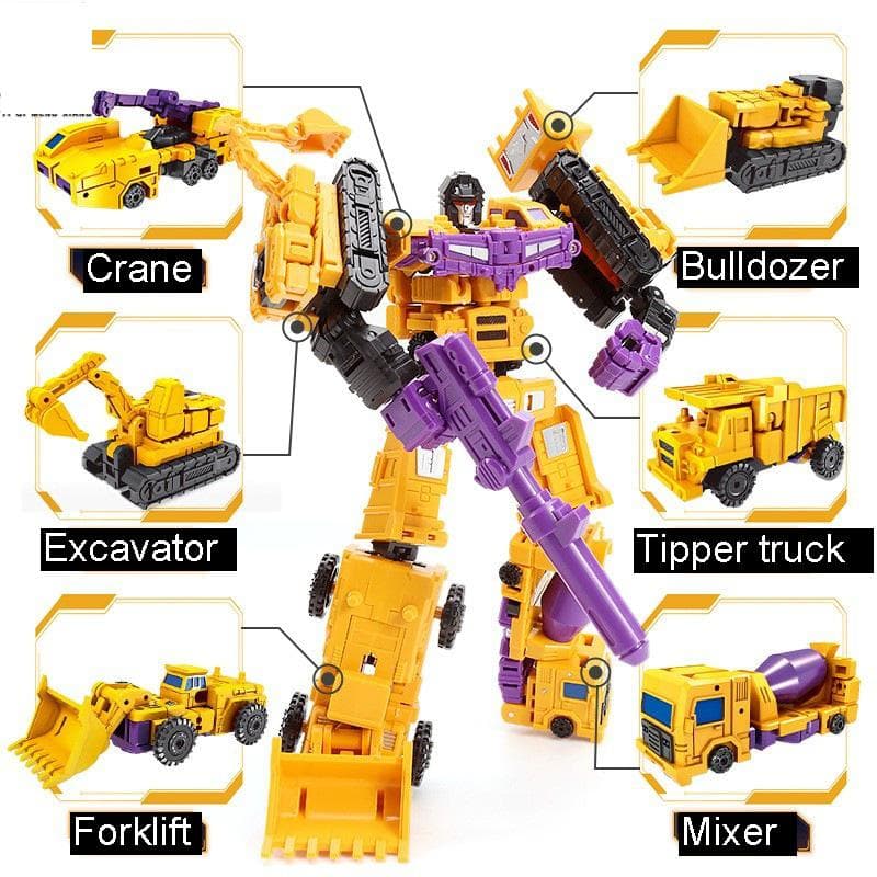 Transformation 6 In 1 Model Action Figure Robot Toys yellow